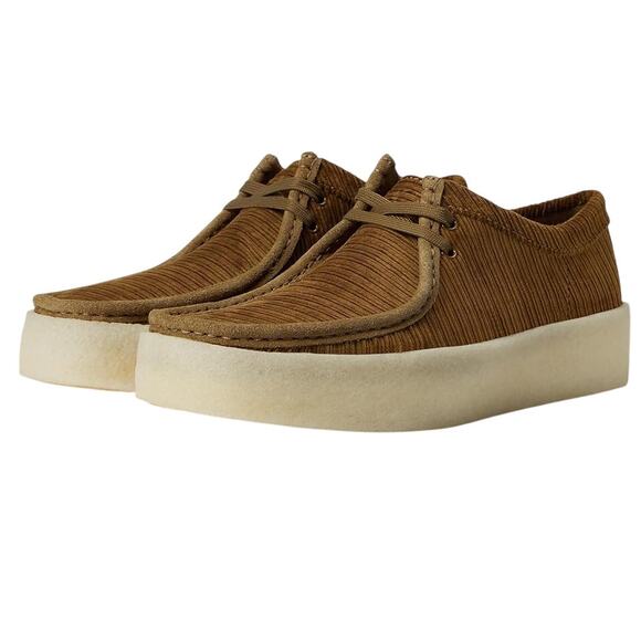 Clarks Mens Wallabee Cup Moccasin Loafers US 13 M Tan Corduroy Nubuck NIB - Picture 1 of 13